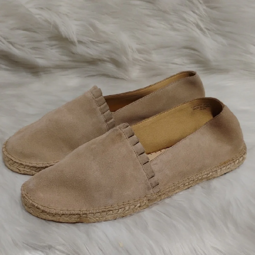 (X1) NWOT Talbots Izzy Suede Espadrille Flats Sz.10.5